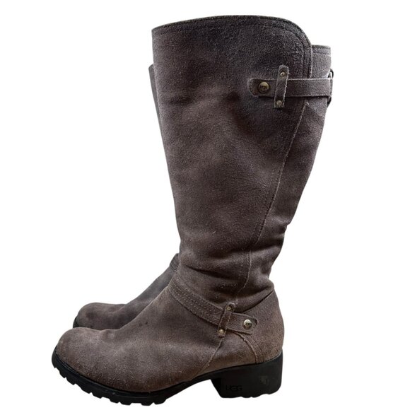 UGG Jillian Gray Suede Knee Boots - Picture 1 of 12